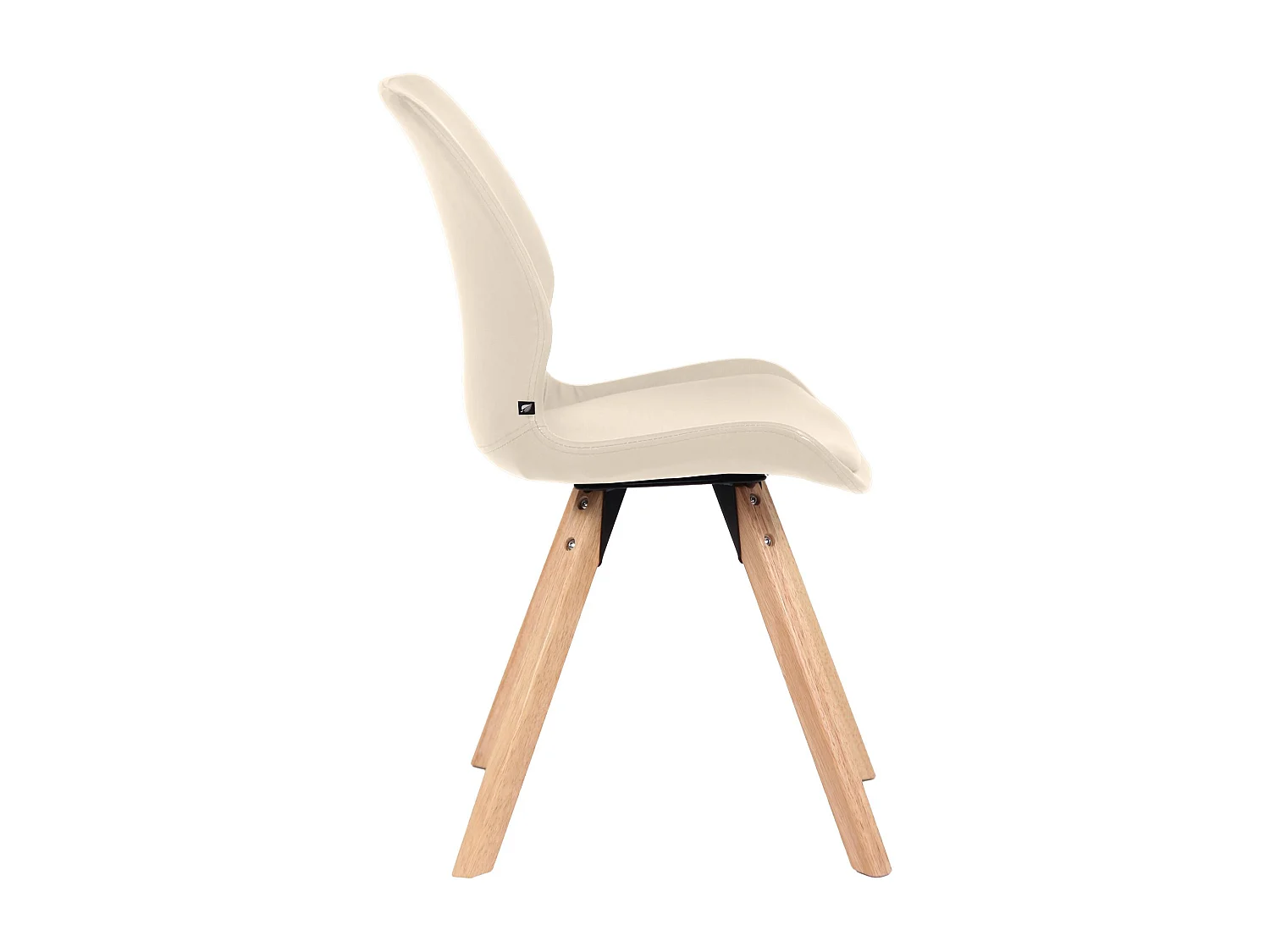 Lot de 4  chaise salle à manger - Similicuir - Crème - Luna