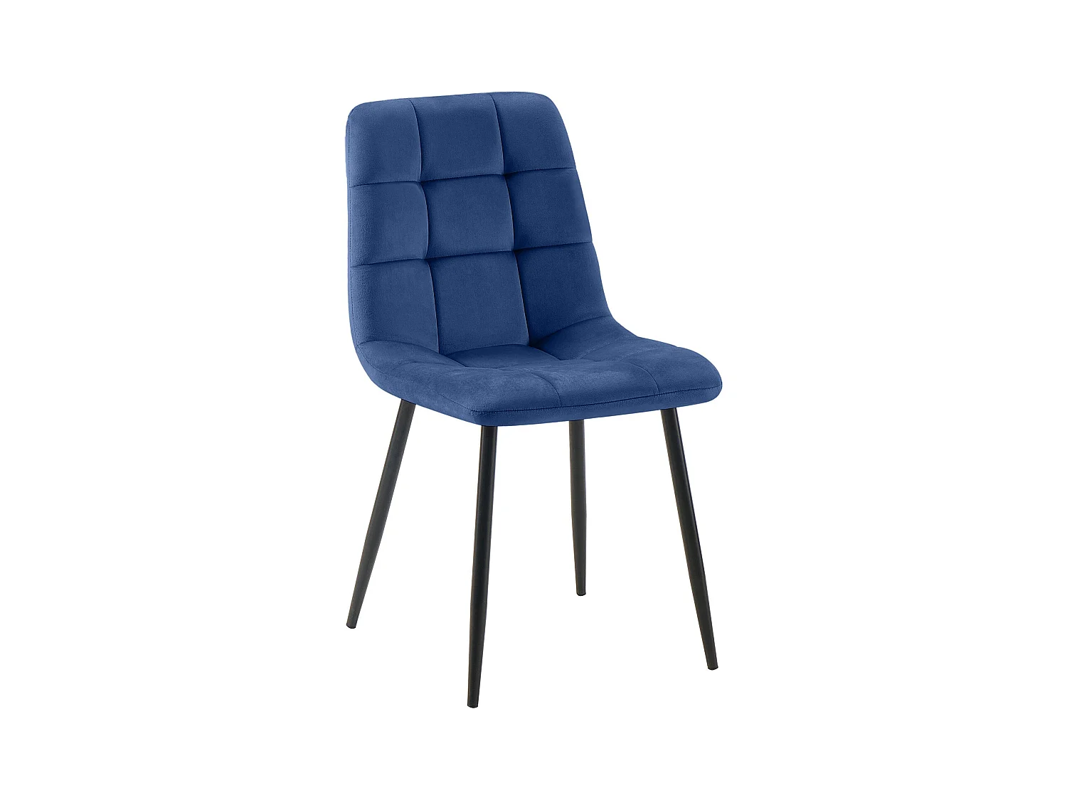 chaise salle à manger - Velours & Noir - Bleu - Antibes