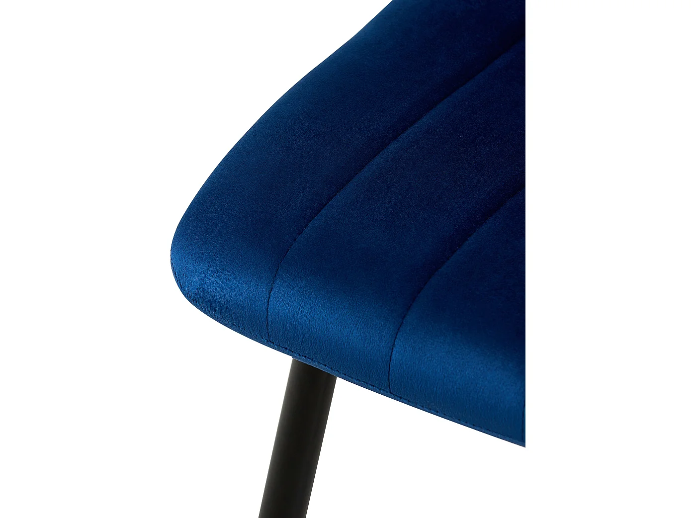 Lot de 4  chaise salle à manger - Velours - Bleu - Dijon