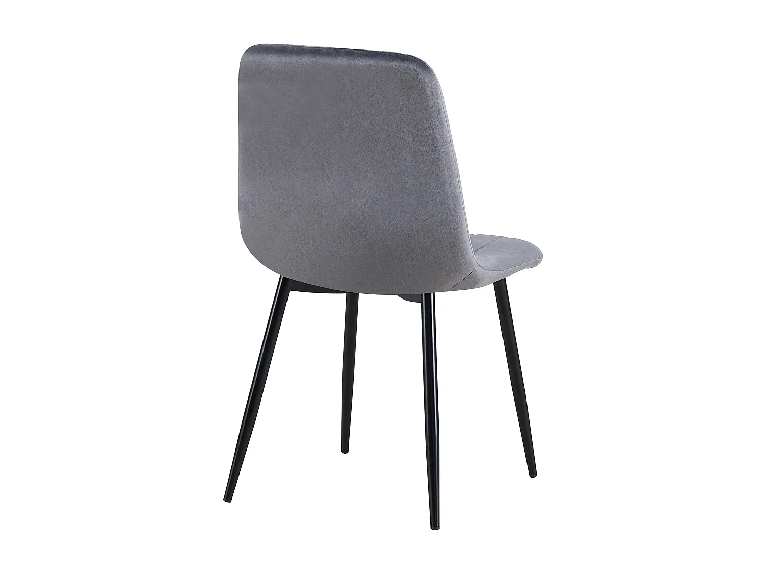 Lot de 4  chaise salle à manger - Velours - Gris foncé - Dijon