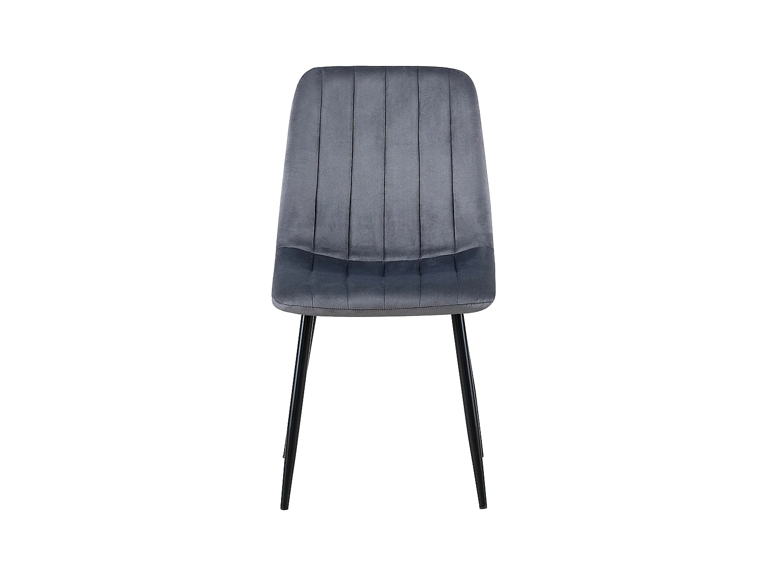 Lot de 4  chaise salle à manger - Velours - Gris foncé - Dijon