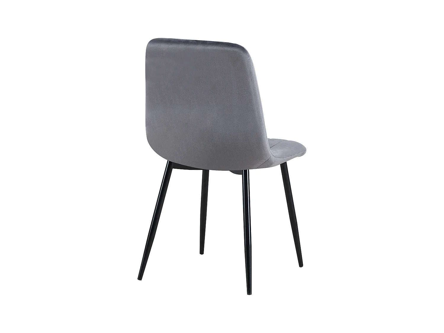 Lot de 4  chaise salle à manger - Velours - Gris foncé - Dijon