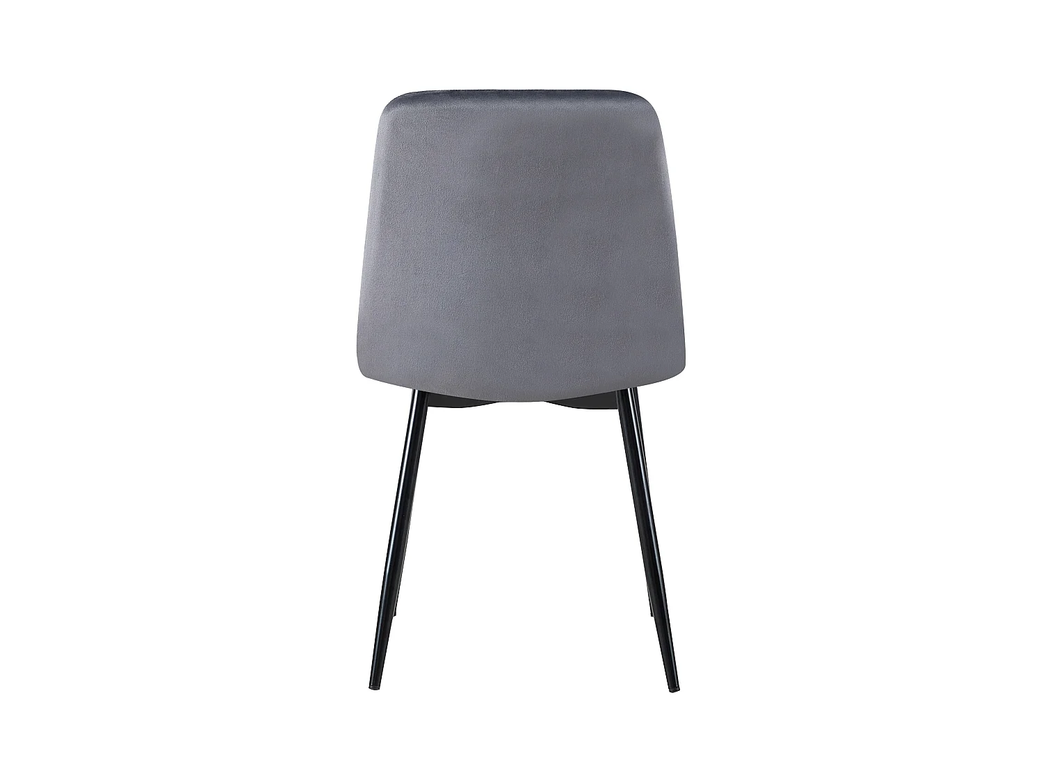 Lot de 4  chaise salle à manger - Velours - Gris foncé - Dijon