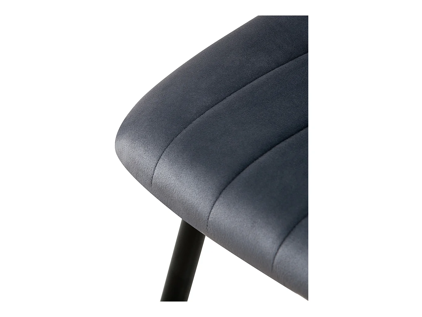 Lot de 4  chaise salle à manger - Velours - Gris foncé - Dijon
