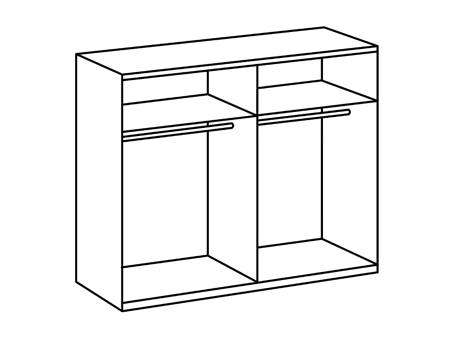 Armoire 2 portes coulissantes avec insert coloris graphite - L180 cm