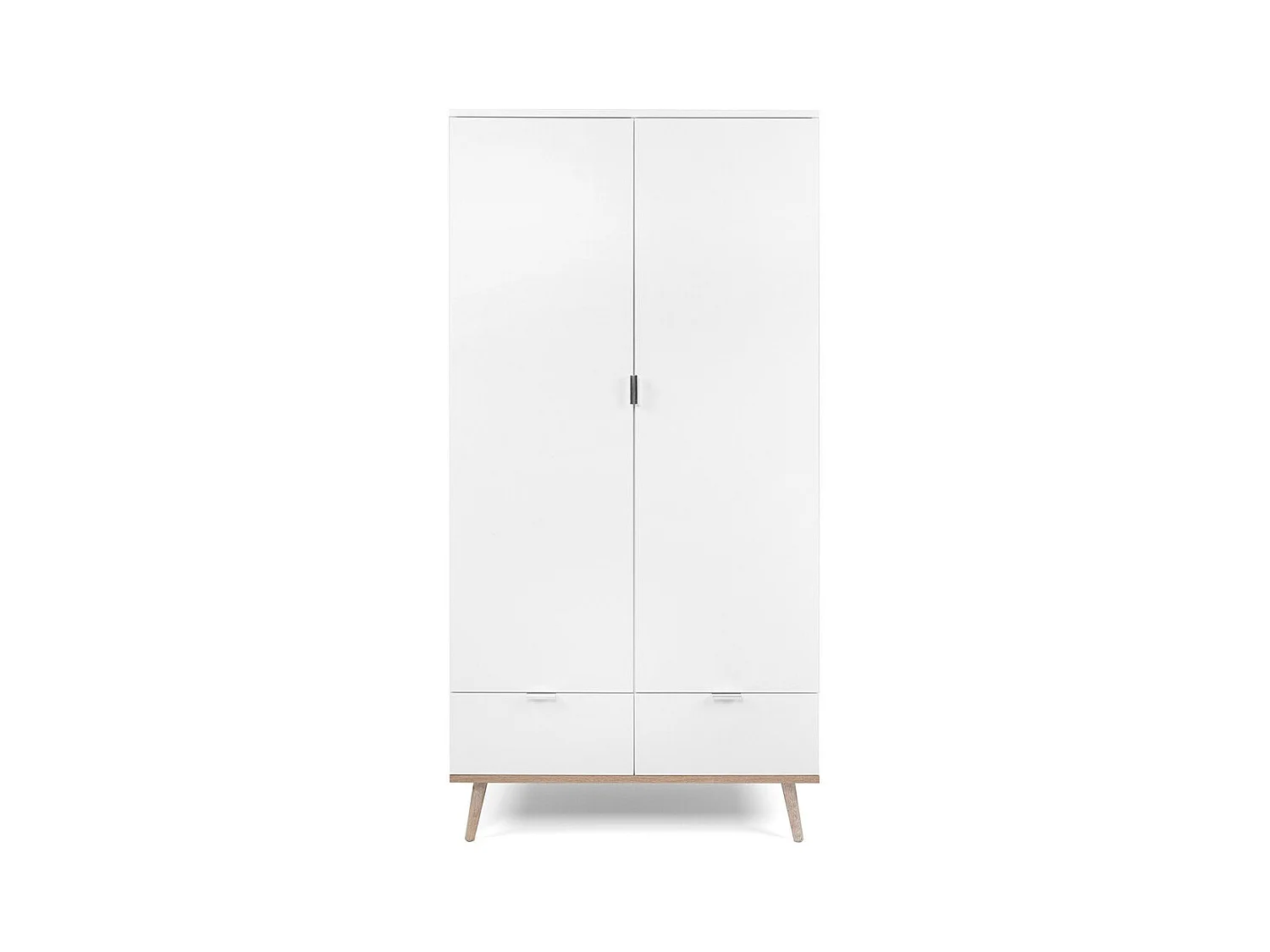 Armoire 2 Portes 2 Tiroirs avec Penderie H180 cm - COPENHAGUE