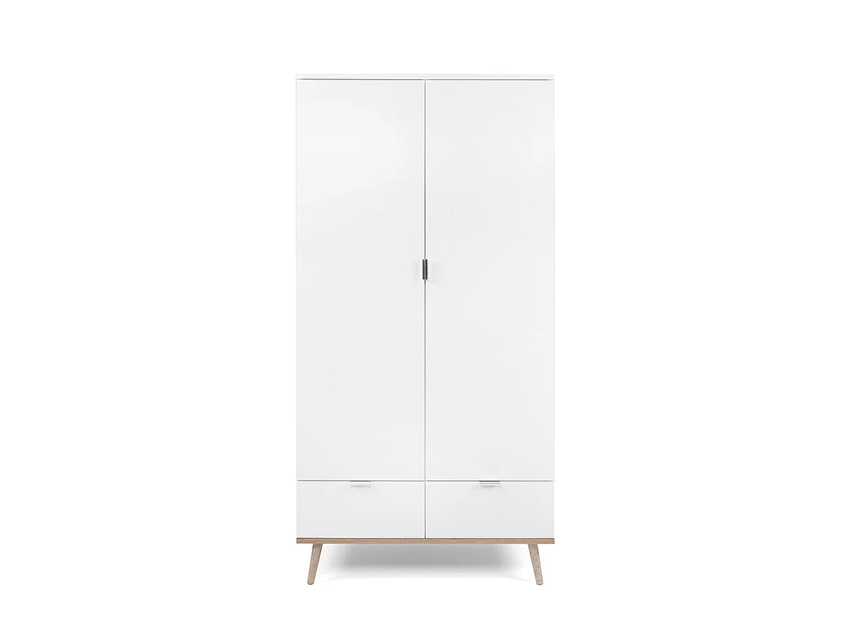 Szafa 2-drzwiowa z 2 szufladami i miejscem na wieszaki H180 cm - COPENHAGEN