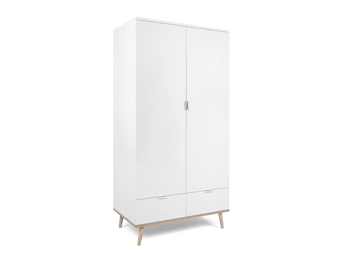 Szafa 2-drzwiowa z 2 szufladami i miejscem na wieszaki H180 cm - COPENHAGEN