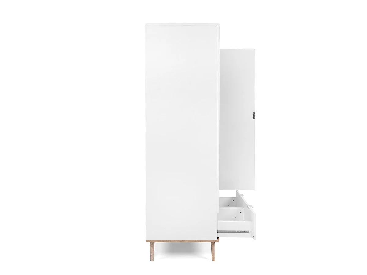 Szafa 2-drzwiowa z 2 szufladami i miejscem na wieszaki H180 cm - COPENHAGEN