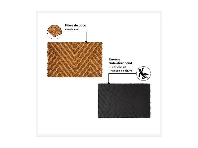 Paillasson en Coco "Welcome" 38x58cm Naturel