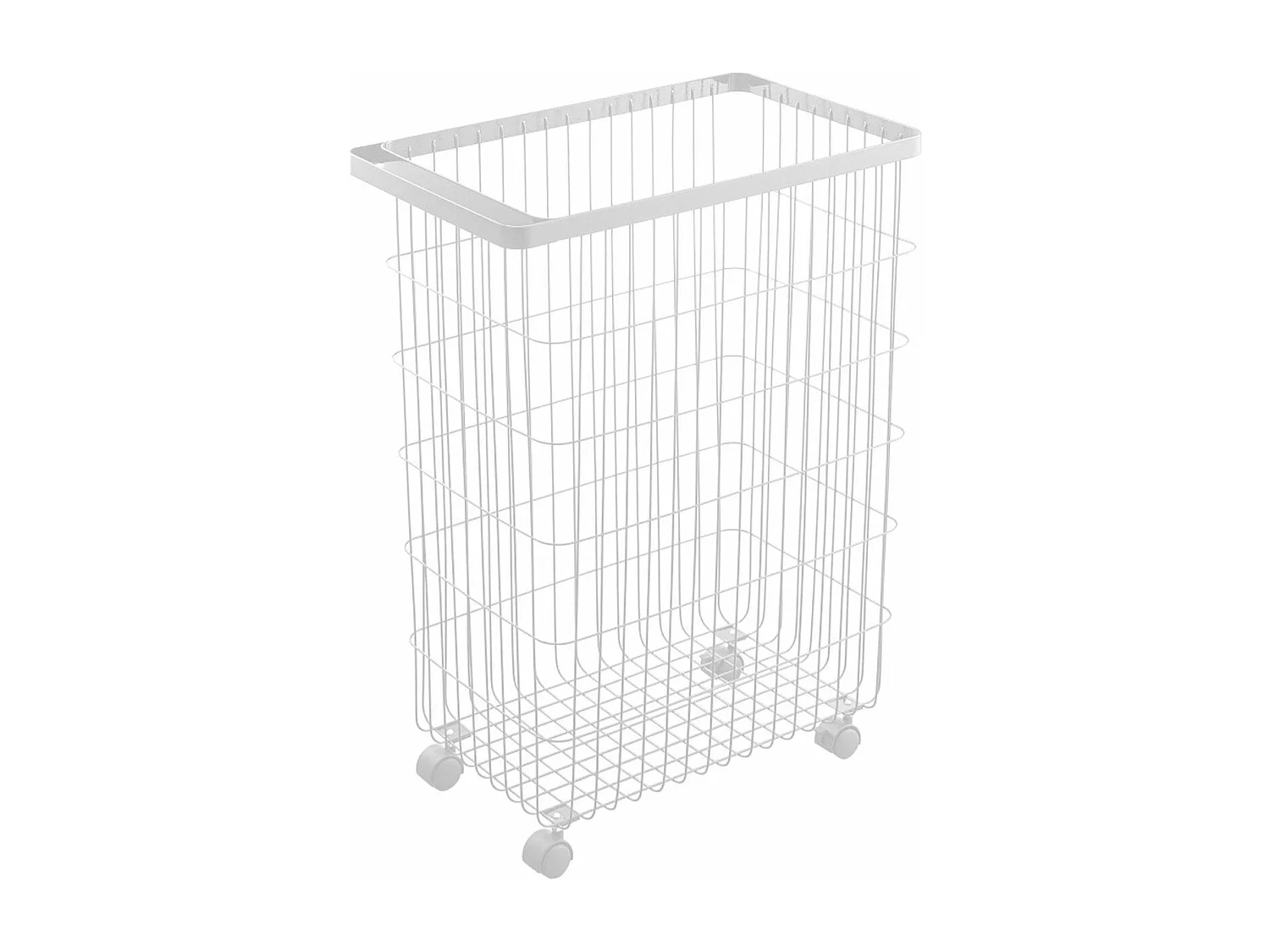 Wasmand op wieltjes van metaal H56.5cm