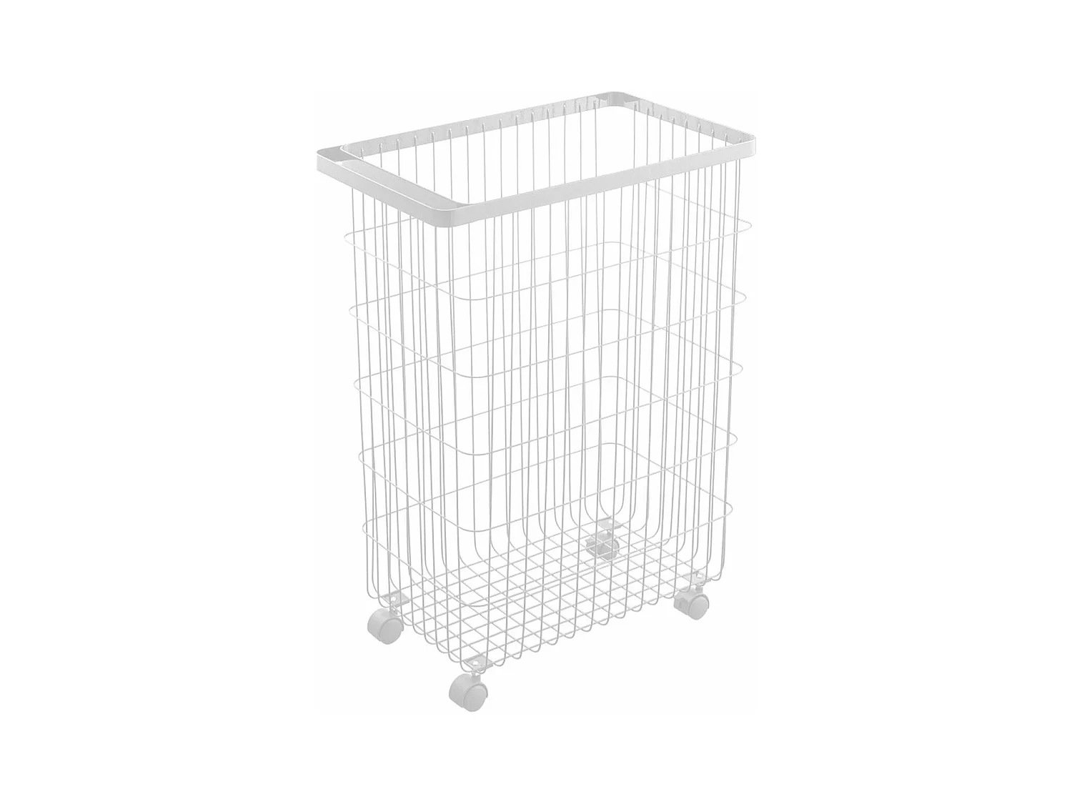 Panier à linge à roulettes en métal H56.5cm