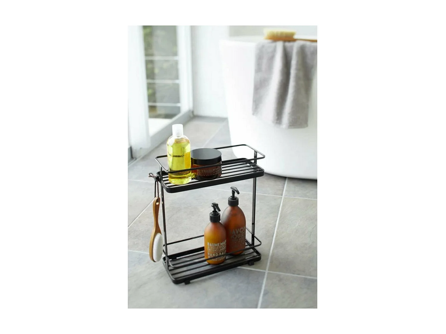 Etagère salle de bain en métal 2 niveaux