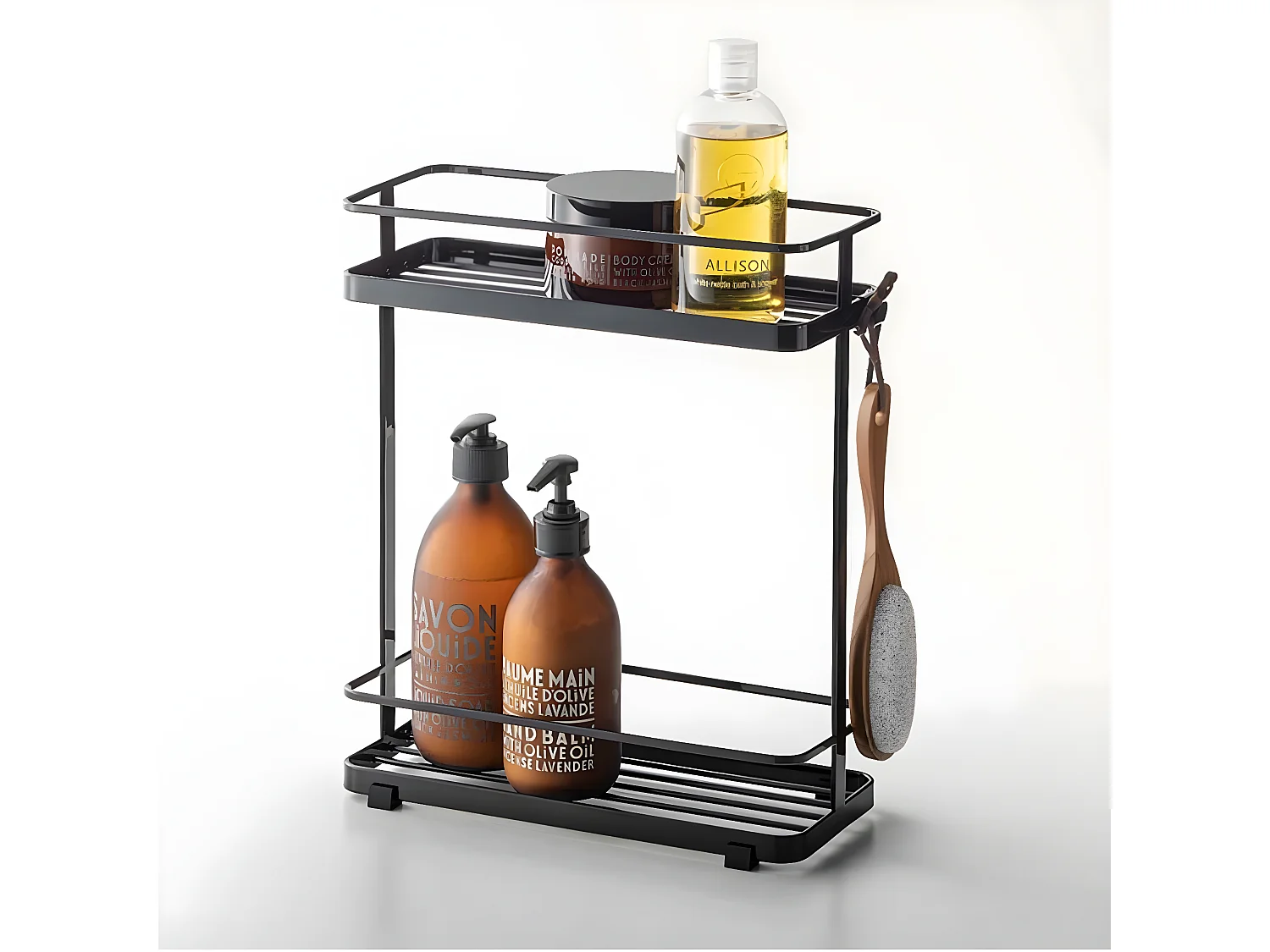 Etagère salle de bain en métal 2 niveaux