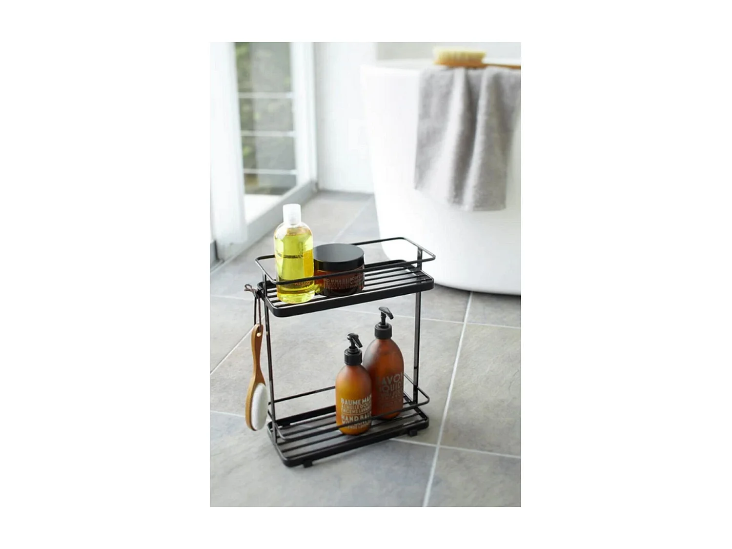 Estantería de baño de metal de 2 niveles