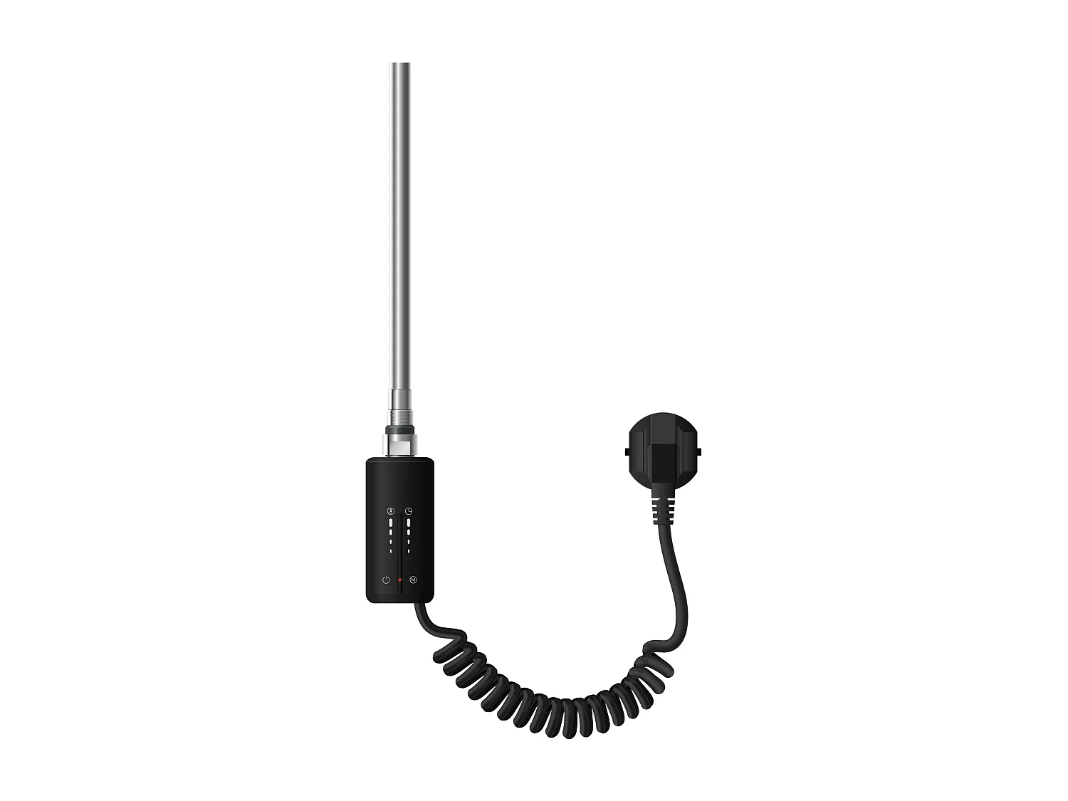 Radiatore da bagno attacco laterale nero 60x80cm con elemento riscaldante 600 W