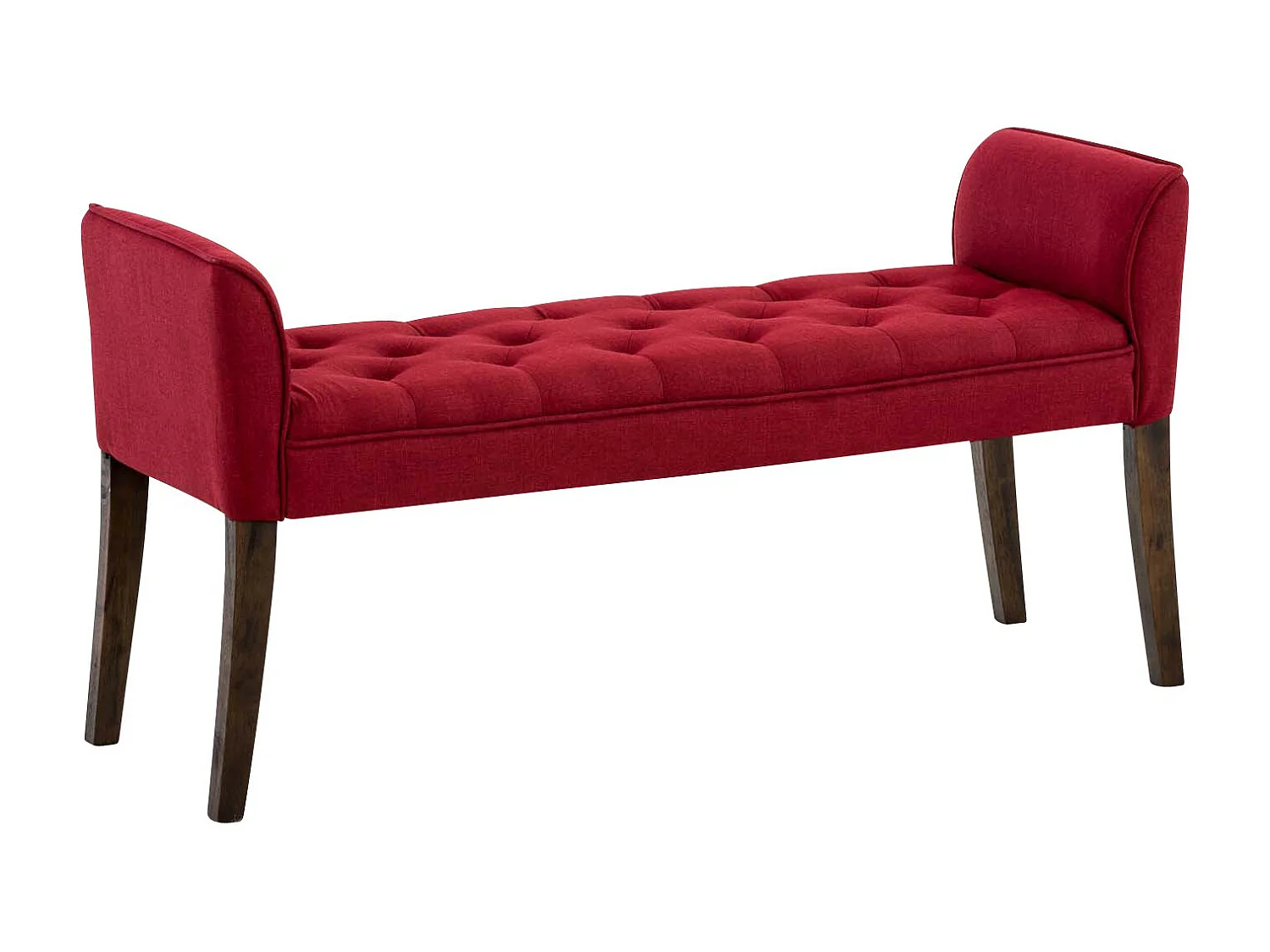 Banc banquette capitonné en bois marron 133 x 43 x 64 cm BAN10098