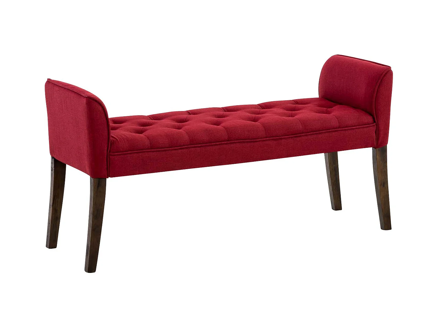 Banc banquette capitonné en bois marron 133 x 43 x 64 cm BAN10098