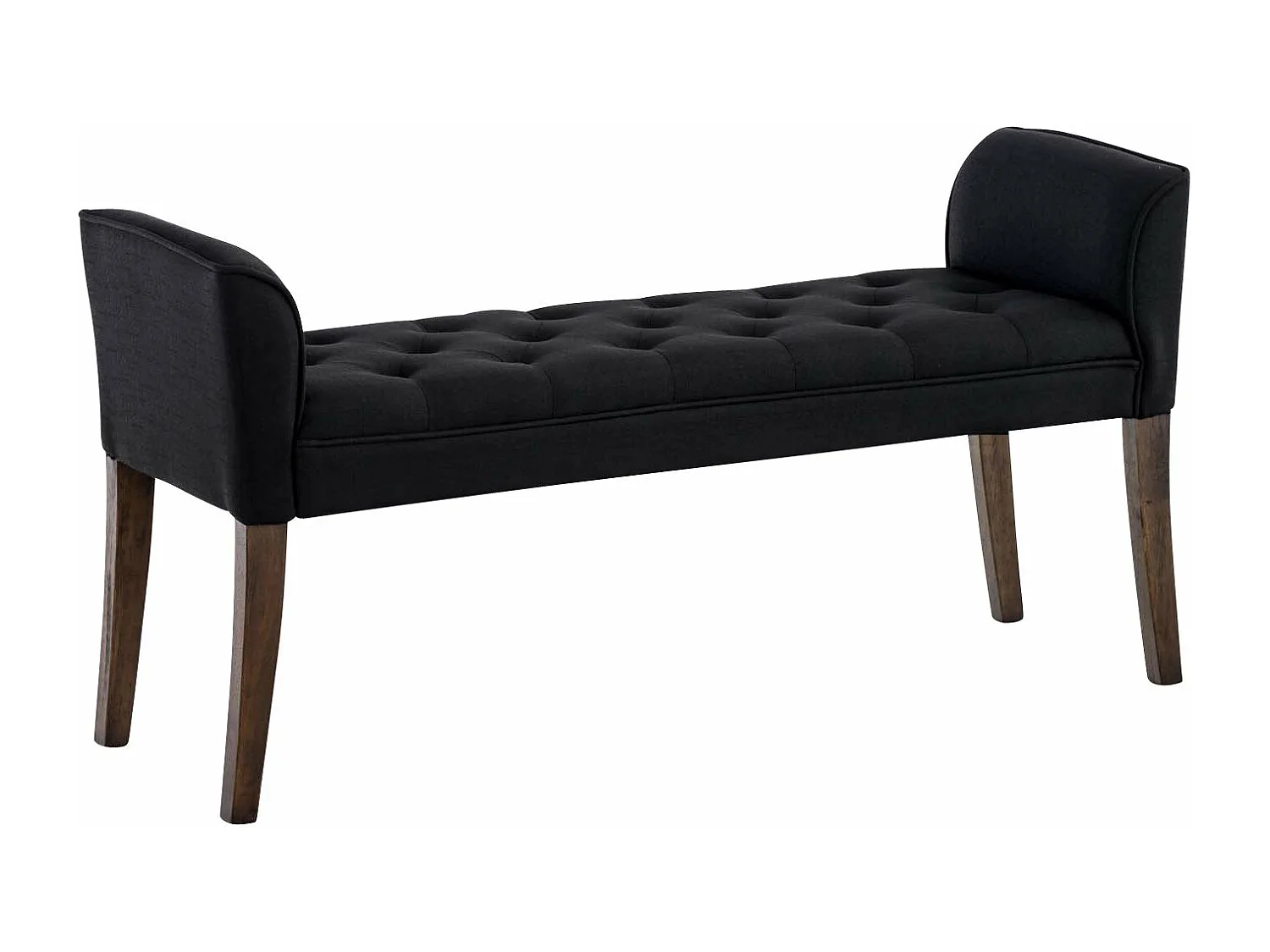 Banc banquette capitonné en bois marron 133 x 43 x 64 cm BAN10099