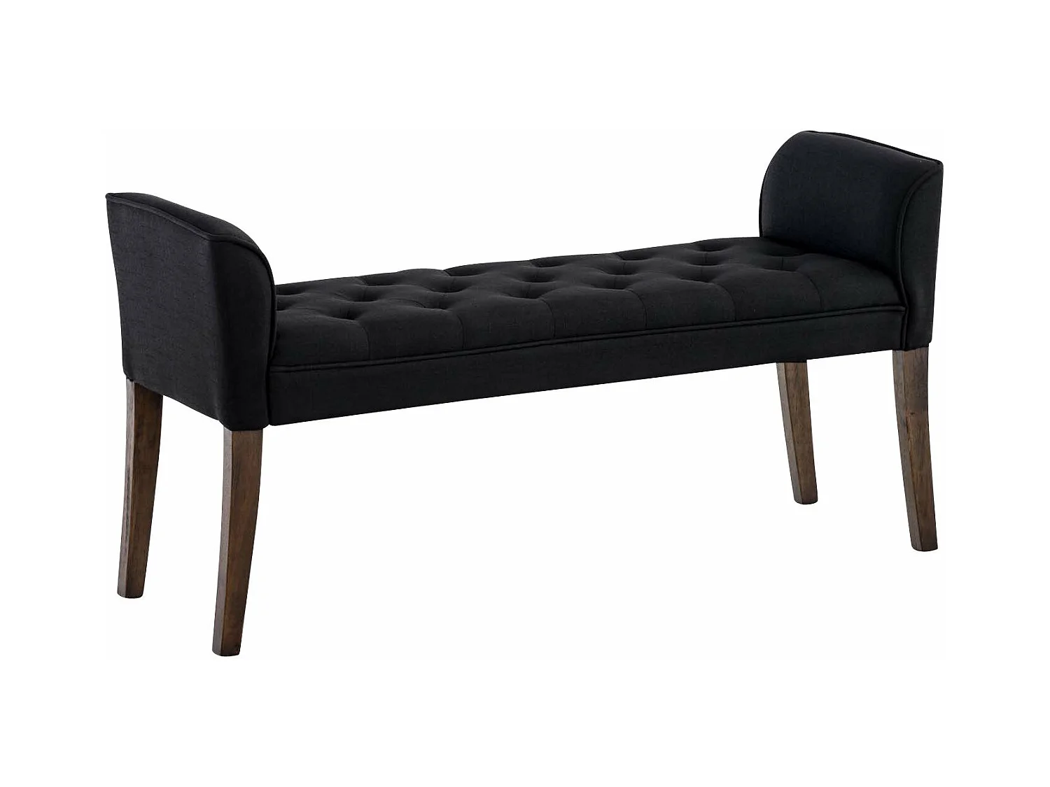 Banc banquette capitonné en bois marron 133 x 43 x 64 cm BAN10099