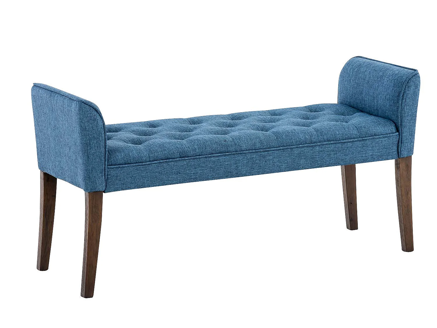 Banc banquette capitonné en bois bleue 133 x 43 x 64 cm BAN10094