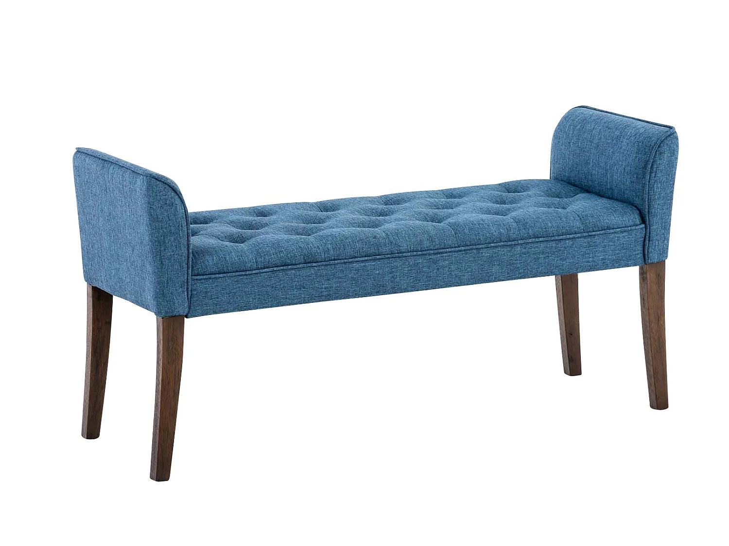 Banc banquette capitonné en bois bleue 133 x 43 x 64 cm BAN10094