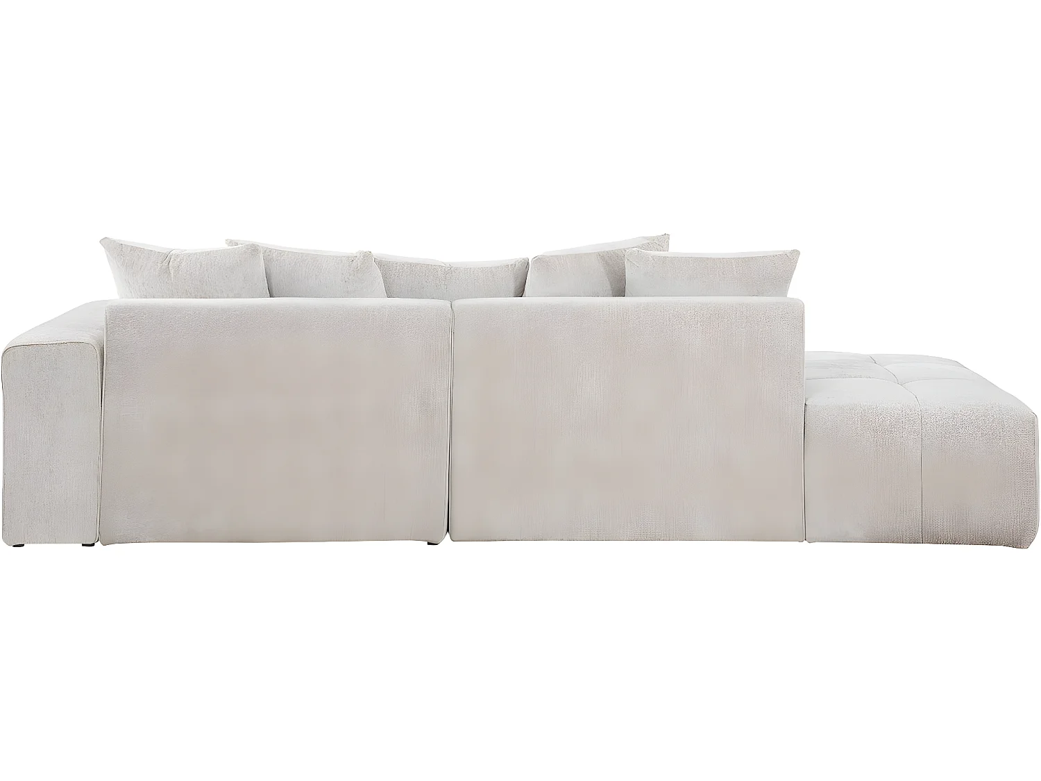 Canapé d'angle en tissu chenille "Haussmann" 3 places - Beige