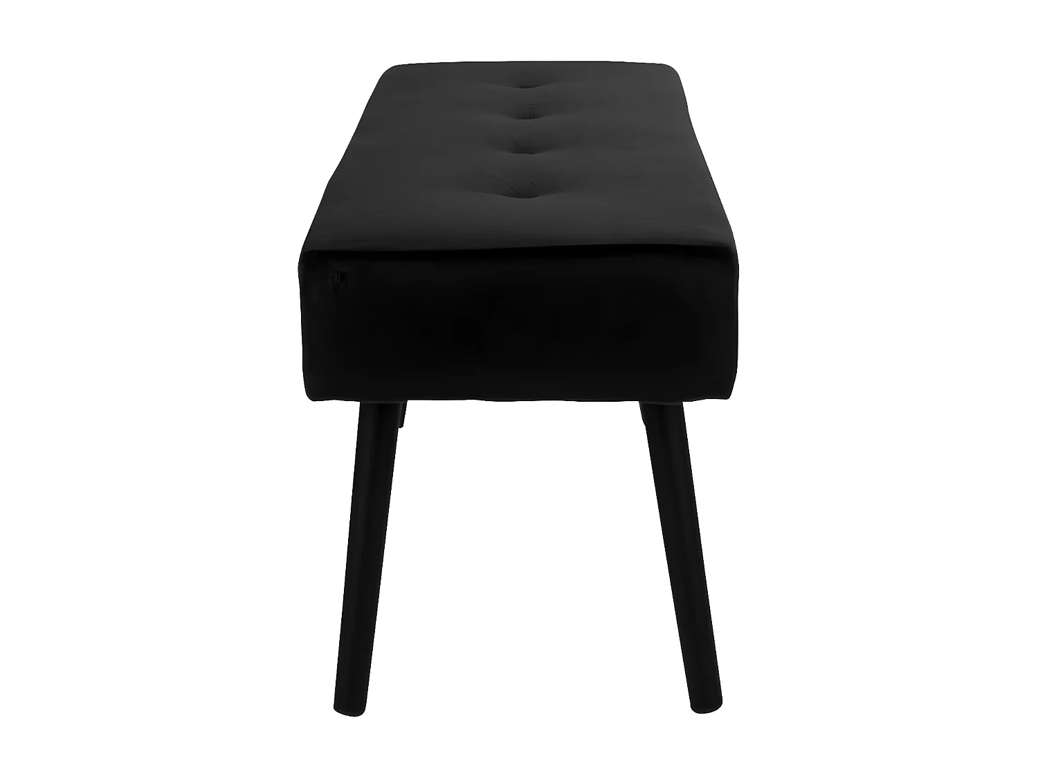 Skube Sitzbank schwarz Velour, schwarze Beine.