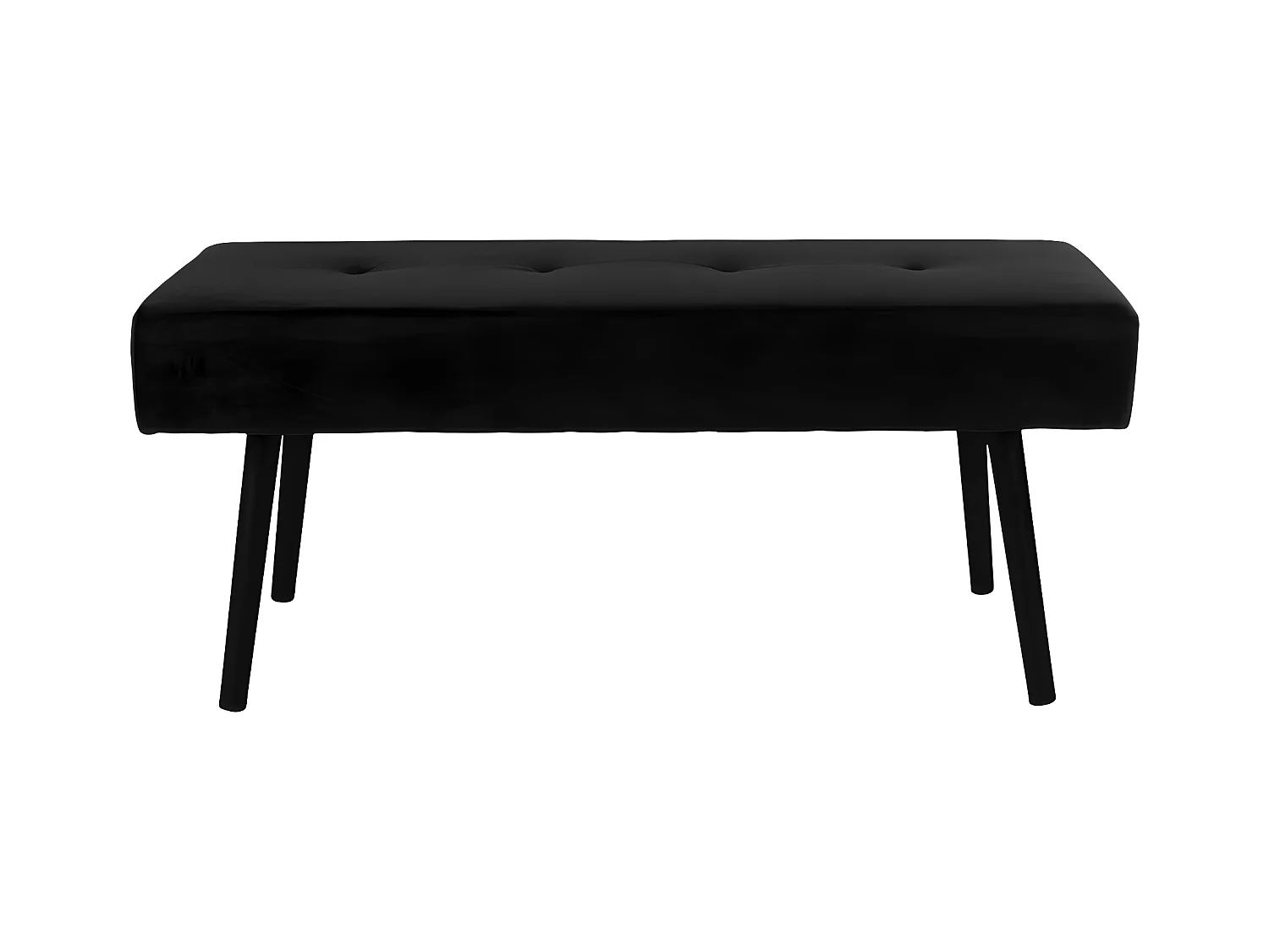 Skube Banc en velours noir, pieds noirs.