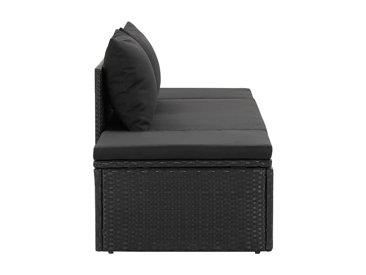 Transat chaise longue bain résine noire 195 x 60 x 60 cm 02_0012547