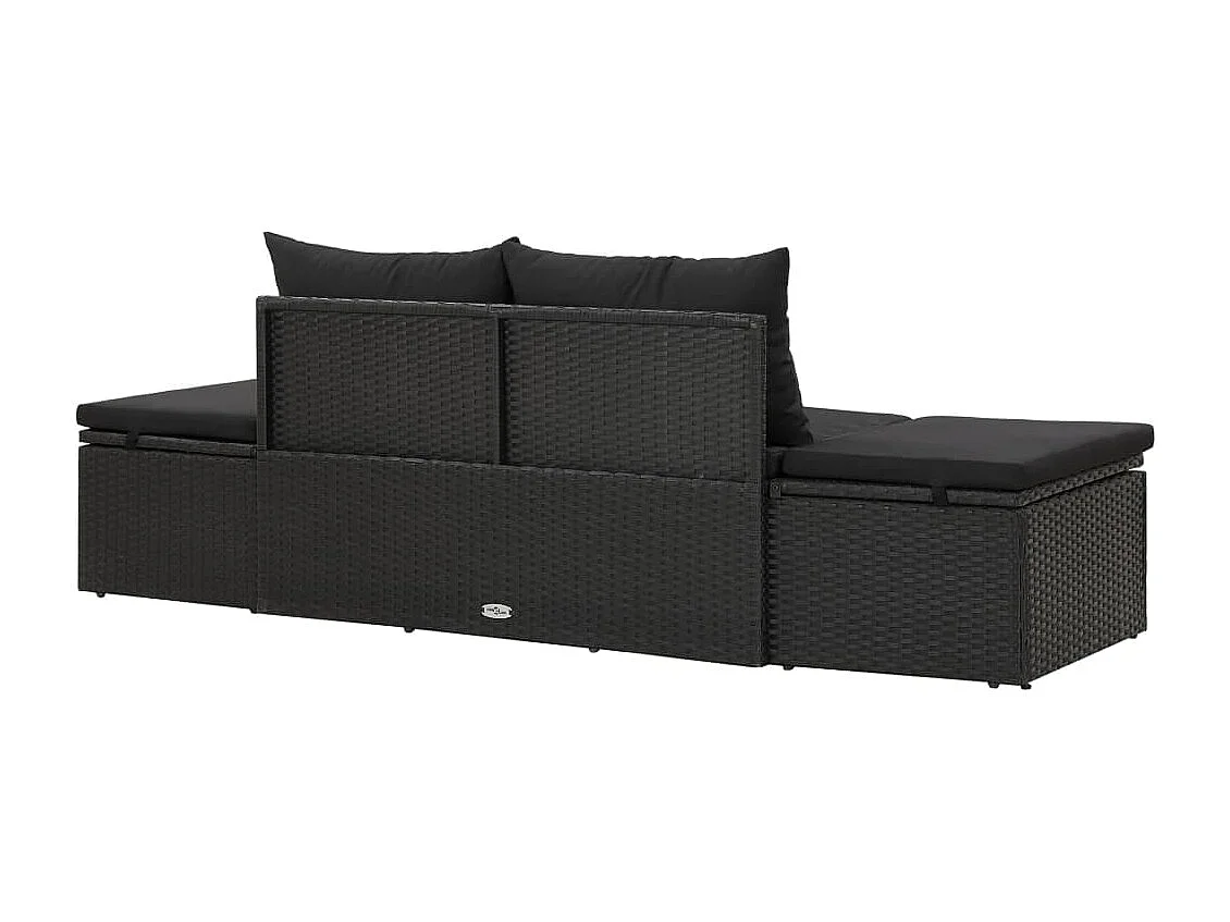 Transat chaise longue bain résine noire 195 x 60 x 60 cm 02_0012547