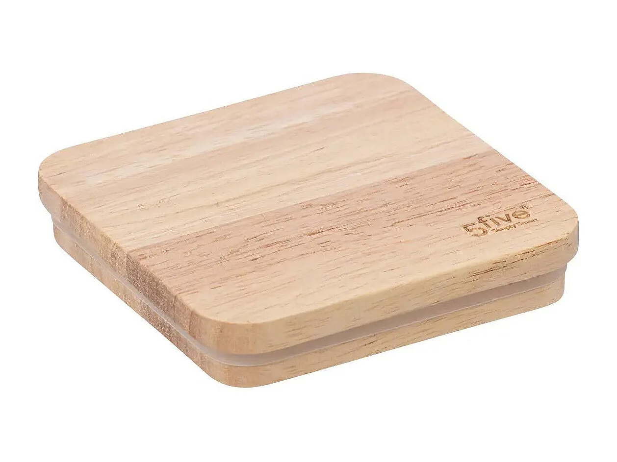 Boîte à café en métal Marron et couvercle en bois déco Relief Color