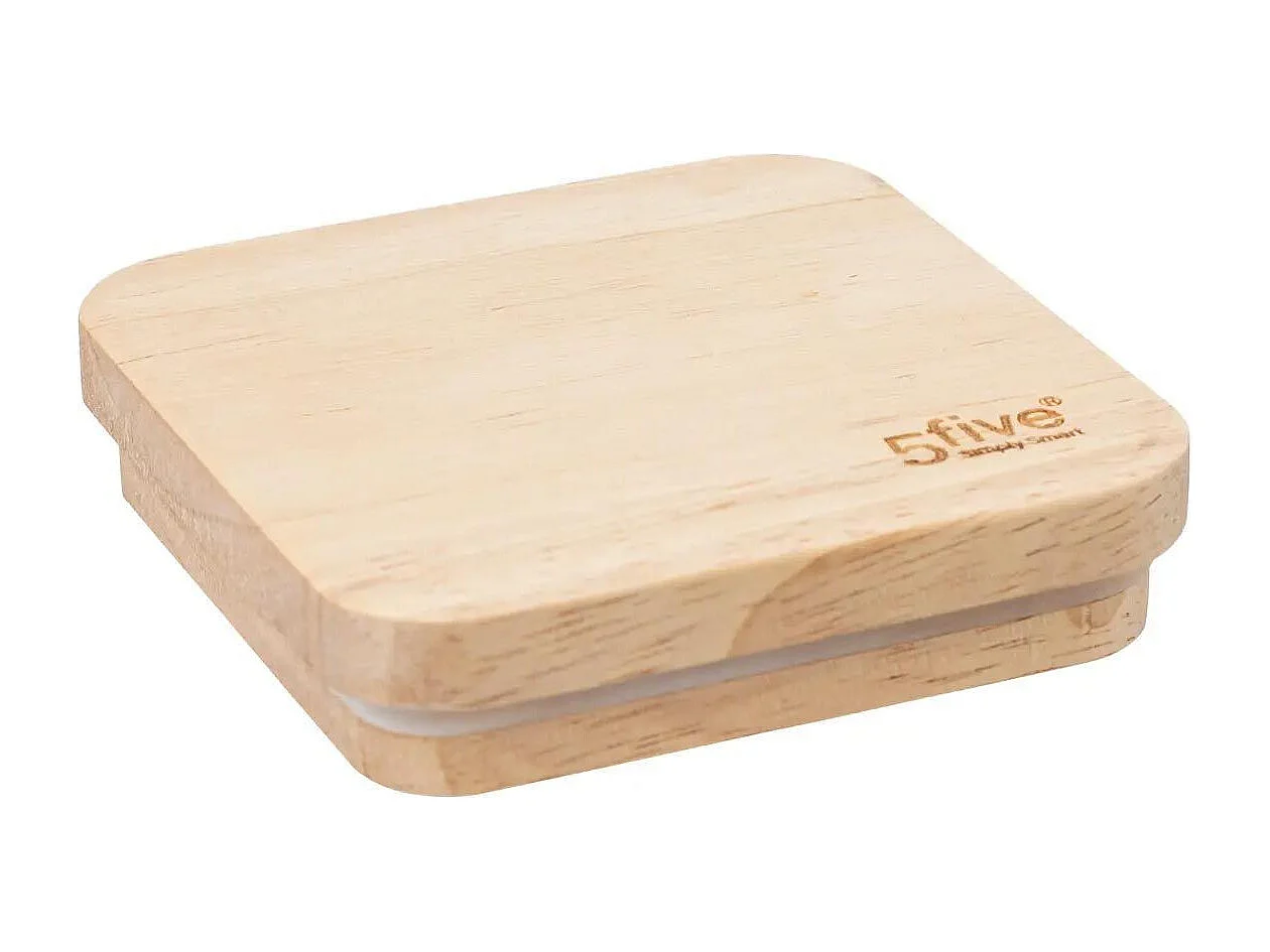 Boîte à capsules en métal Bordeaux et couvercle en bois déco Relief Color