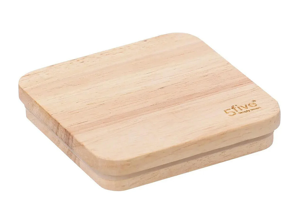 Boîte à farine en métal Beige Lin et couvercle en bois déco Relief Color