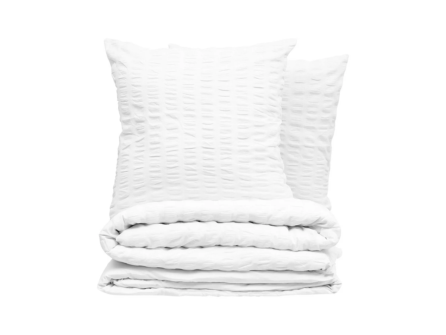 Parure de lit 2 Personnes 240 x 220 cm Housse de couette avec 2 taies en Polycoton Blanc