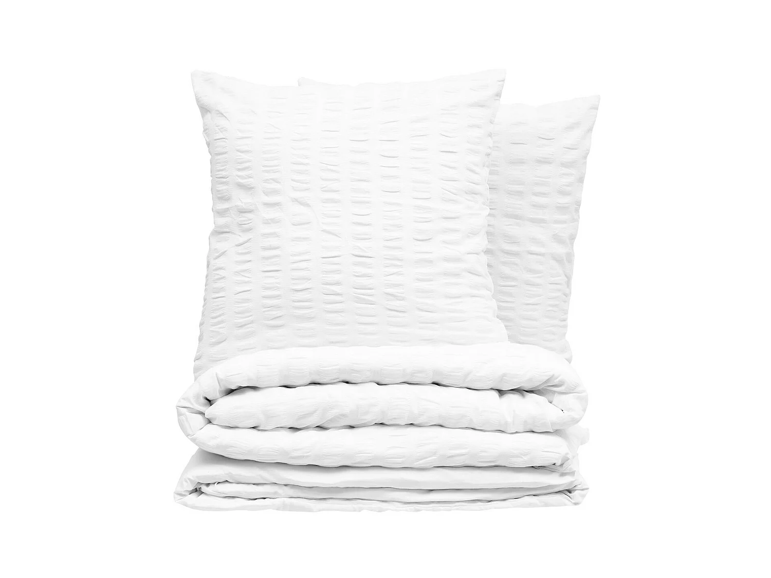 Parure de lit 2 Personnes 260 x 240 cm Housse de couette avec 2 taies en Polycoton Blanc