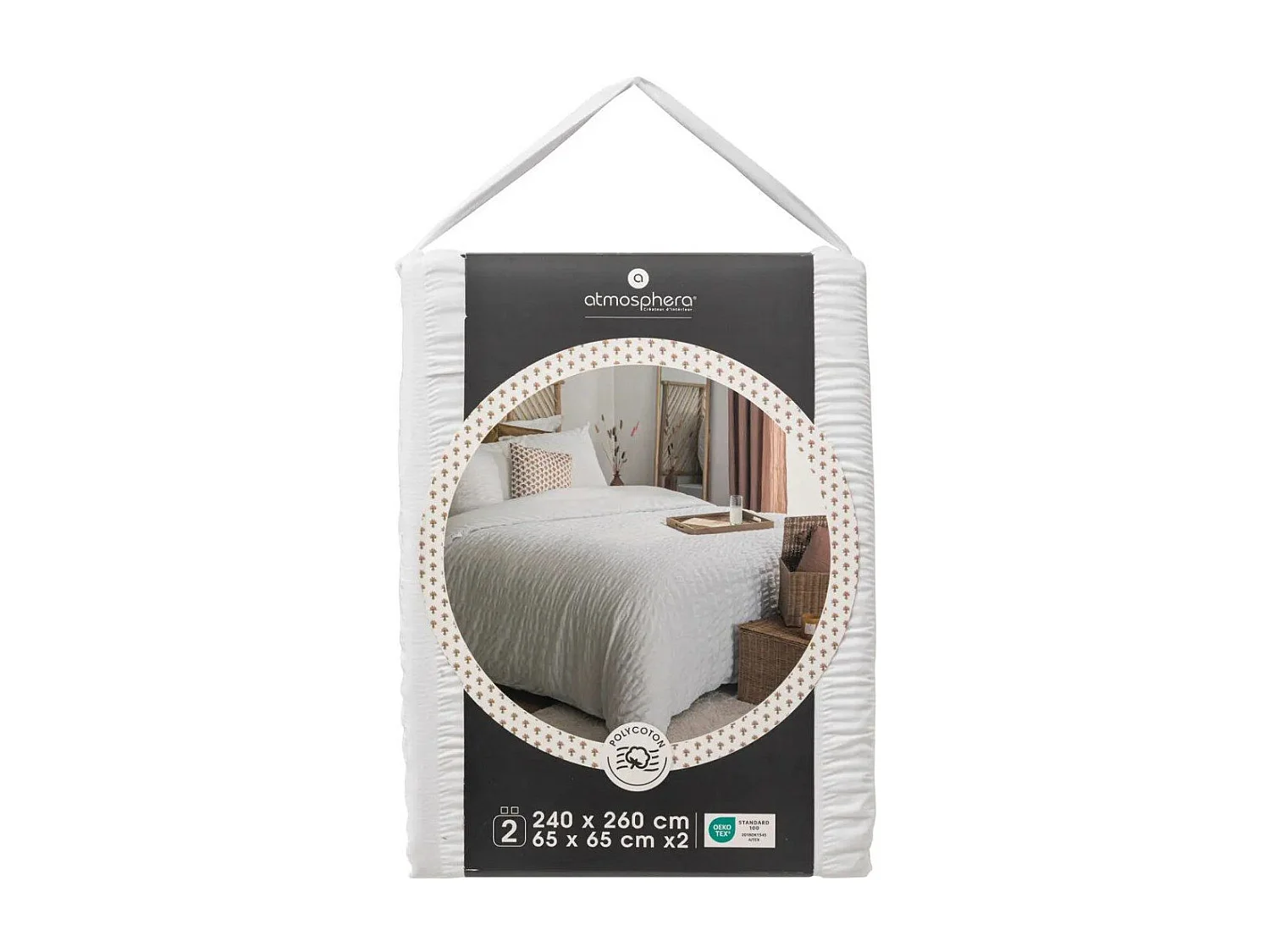 3-teiliges Bettwäscheset mit plissierten Streifen 260 x 240 cm