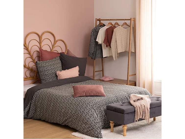 Juego de cama de 3 piezas en gasa de algodón reversible 240 x 220 cm