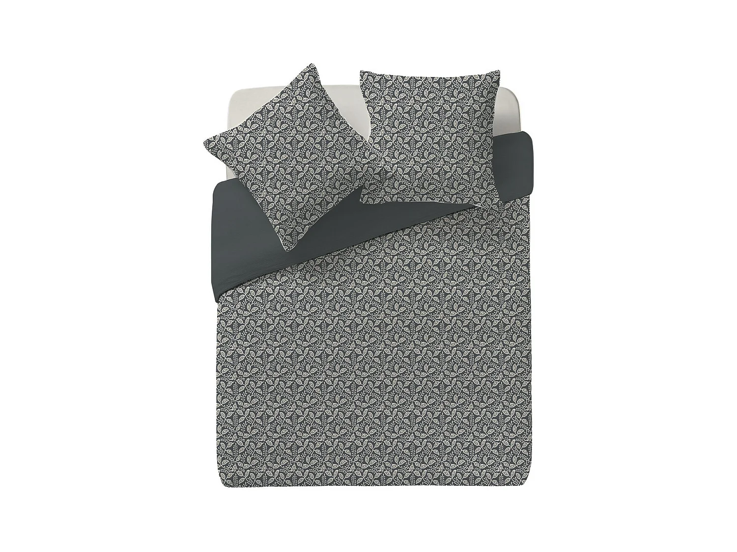 Parure de lit 2 Personnes 240 x 220 cm Housse de couette avec 2 taies en Gaze de coton Gris