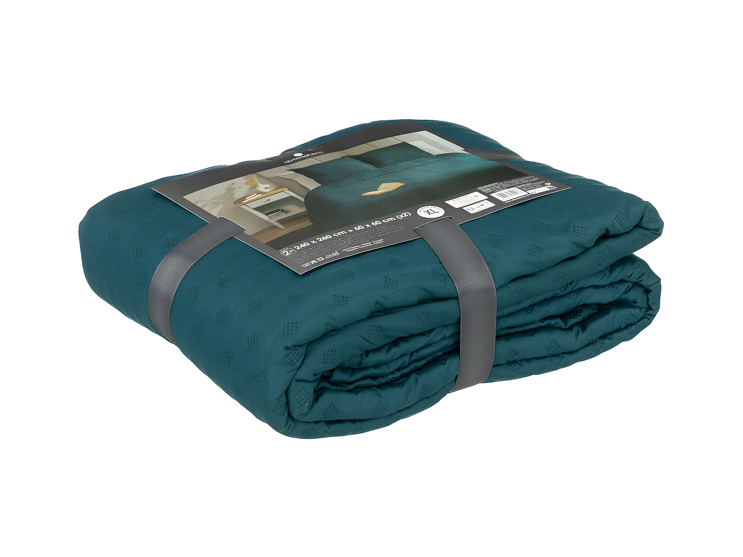 Colcha con motivos en tonos similares 260 x 240 cm