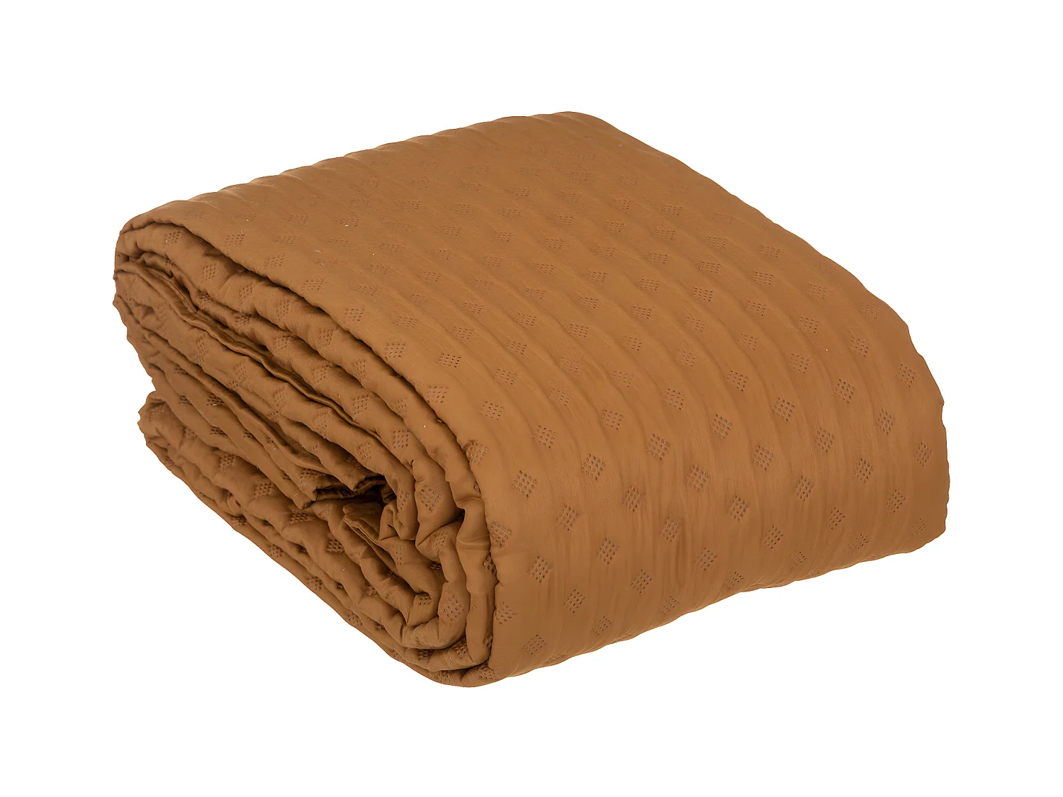 Dessus de lit Marron Mordoré 240 x 260 cm avec 2 Taies