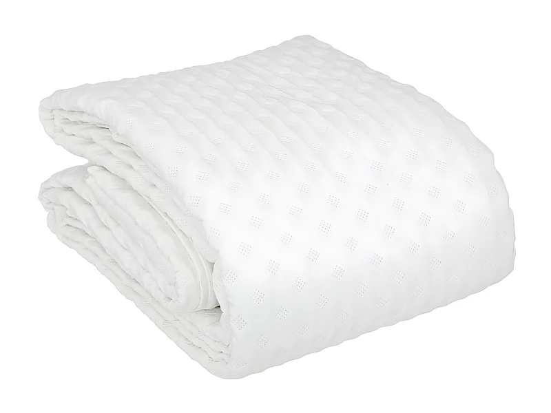 Dessus de lit Blanc  240 x 260 cm avec 2 Taies