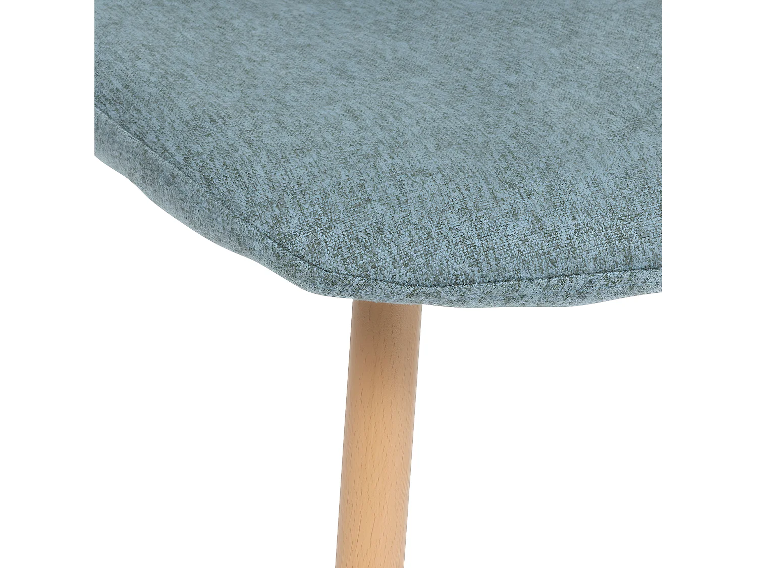 Chaise de table en tissu Vert Céladon et pieds en métal effet bois