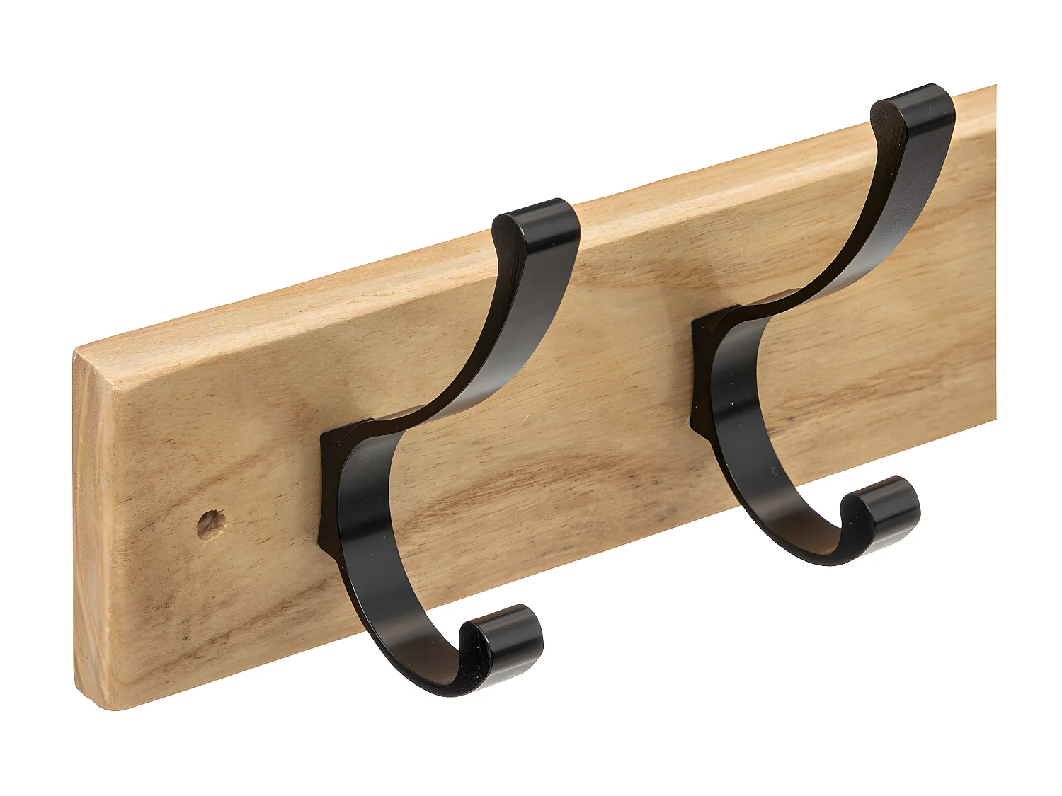 Patère 5 crochets en Bois et Aluminium Noir  L 58 cm