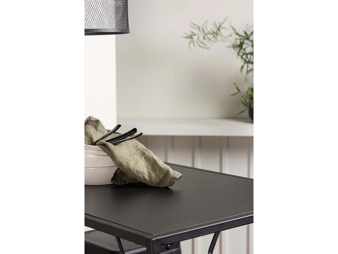 Brea barmeubelset bartafel zwart en 4 Tempe barstoelen zwart.