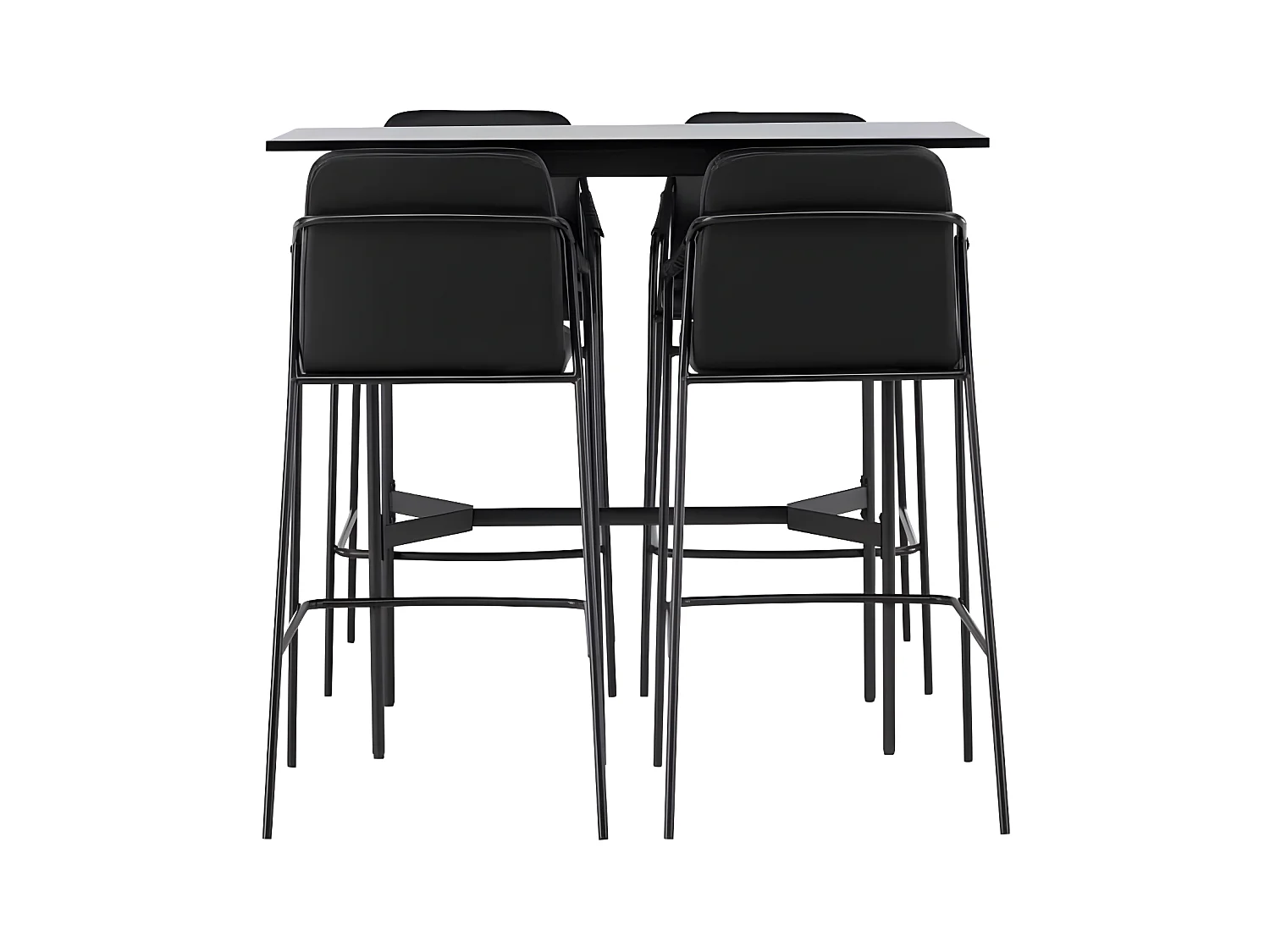 Rax barmeubelset bartafel zwart en 4 Tvist barstoelen zwart.