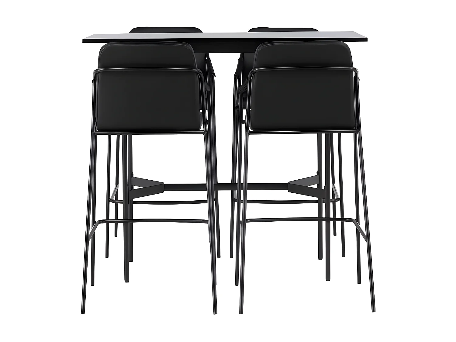 Rax barmeubelset bartafel zwart en 4 Tvist barstoelen zwart.