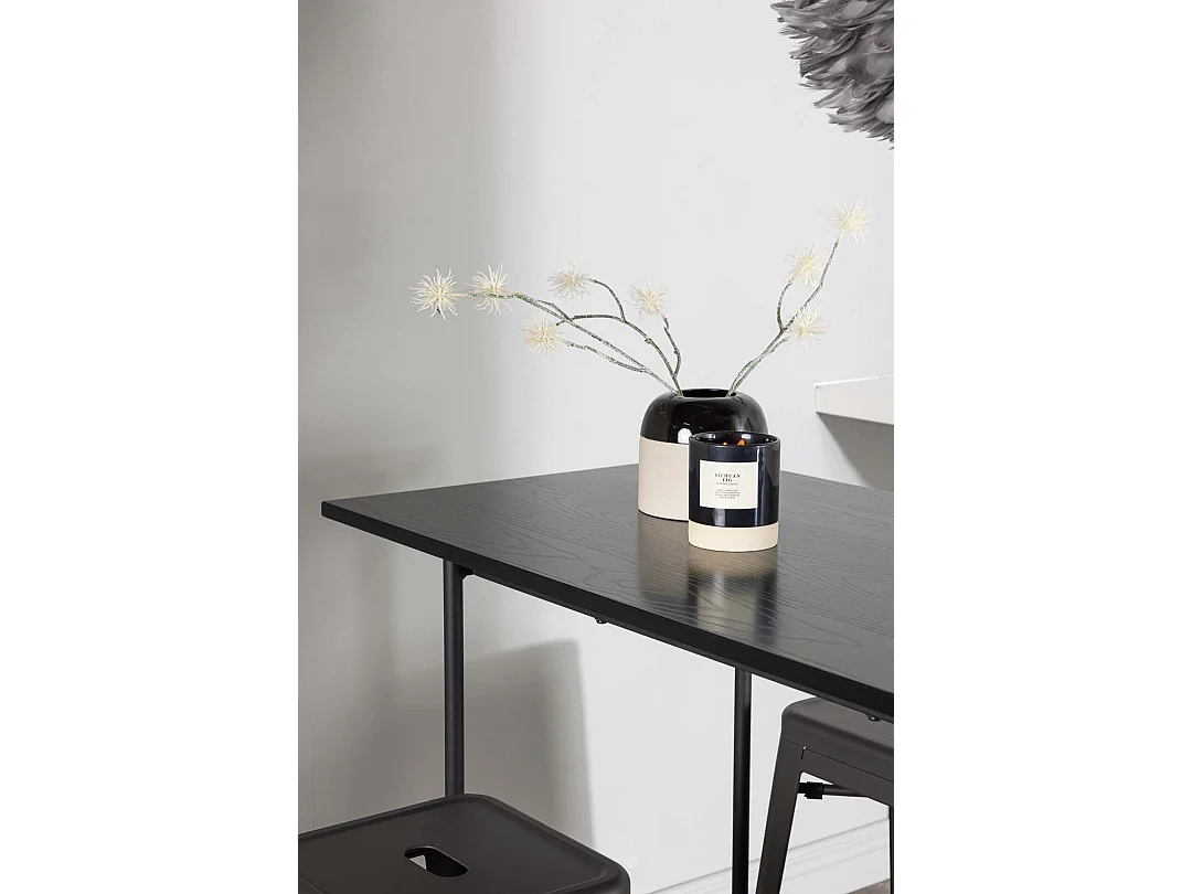 Rax ensemble de meubles de bar table de bar noir et 4 Tempe tabourets de bar gris foncé.