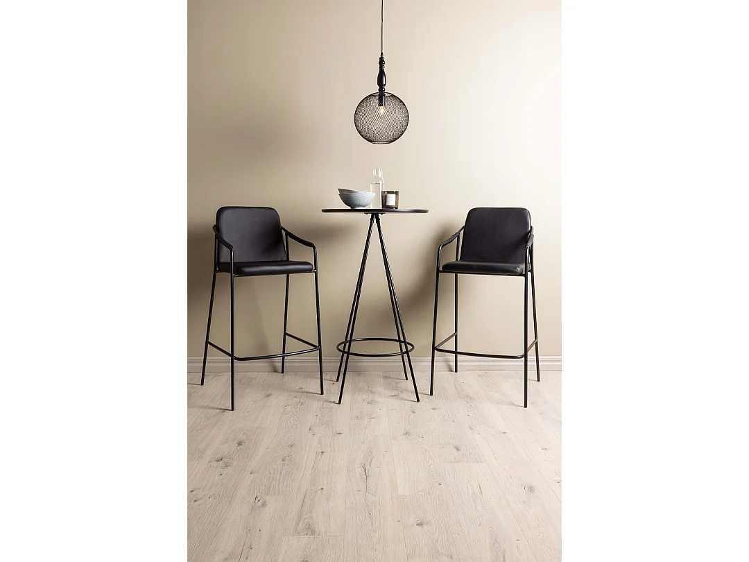 bistro ensemble de meubles de bar table de bar noir et 2 Tvist tabourets de bar noir.