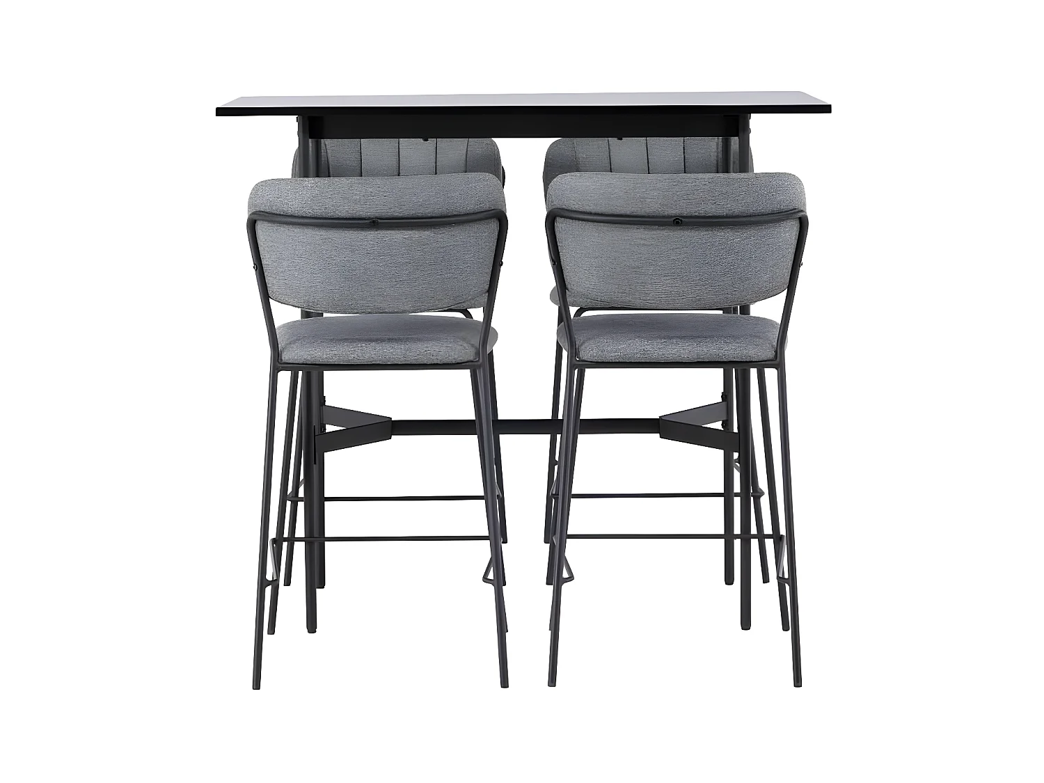Rax ensemble de meubles de bar table de bar noir et 4 bell tabourets de bar gris.